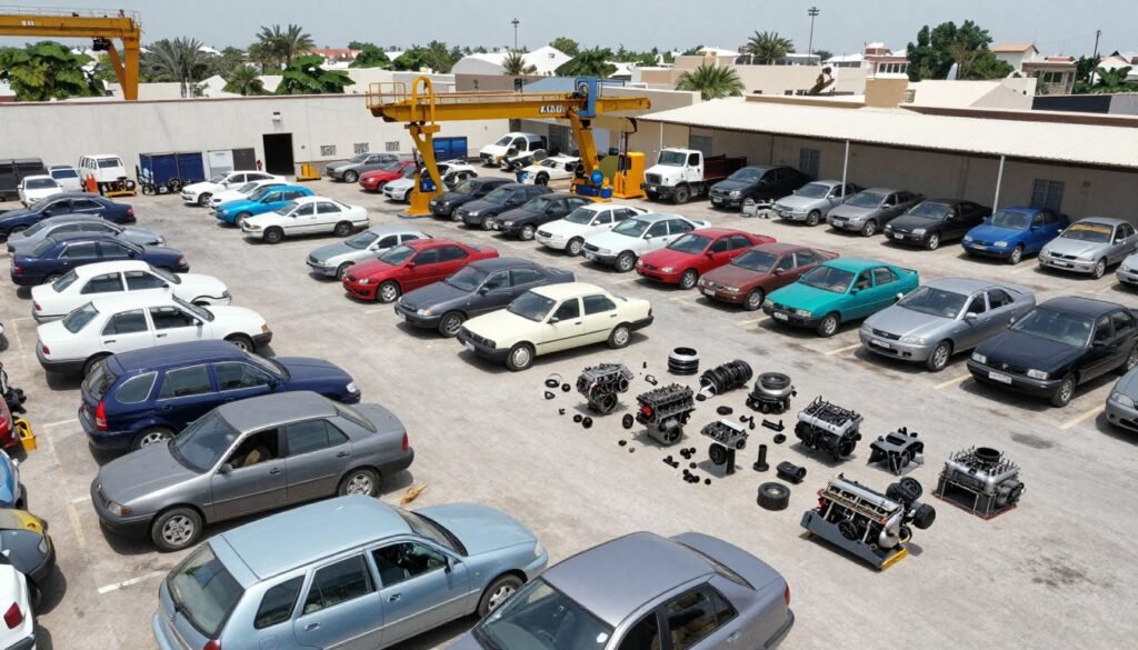 سكراب سيارات وقطع غيار مستعملة في ميناء عبدالله