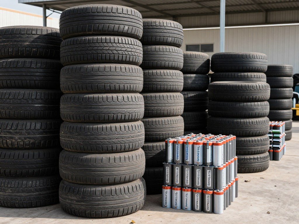 شراء إطارات وبطاريات سيارات مستعملة