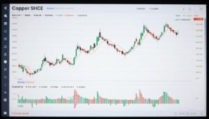 رسم بياني يوضح تقلبات أسعار النحاس عبر الزمن