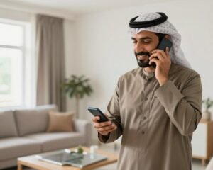 عميل يتصل لطلب خدمة شراء سكراب