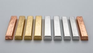 عينات من معادن مختلفة بجانب بعضها