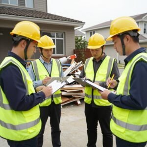 فريق التقييم يعاين السكراب في موقع العميل