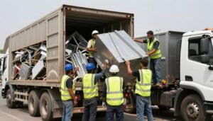 فريق عمل سكراب الكويت أثناء جمع ونقل الخردة فريق عمل سكراب الكويت أثناء جمع ونقل الخردة